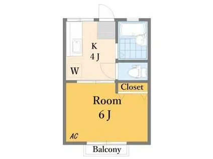アルムハイツ(1K/2階)の間取り写真