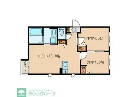 QUE BONITO(2LDK/2階)の間取り写真