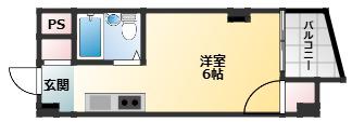 ロイヤルシャトー藤井寺II(ワンルーム/4階)の間取り写真