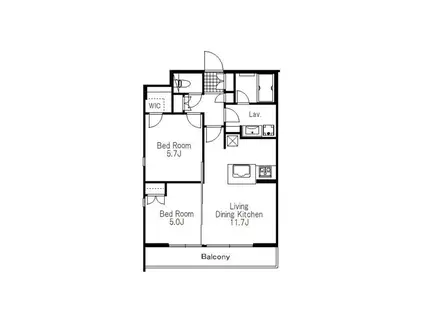 フレンシア高円寺北(2LDK/1階)の間取り写真
