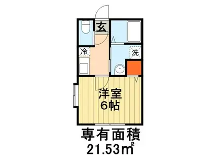 クレール白旗(1K/2階)の間取り写真