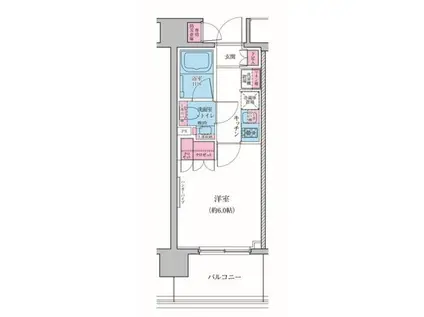 レジディア品川(1K/11階)の間取り写真