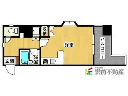 アクセス佐賀(ワンルーム/4階)の間取り写真