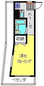 ファーストヒル(1K/2階)の間取り写真