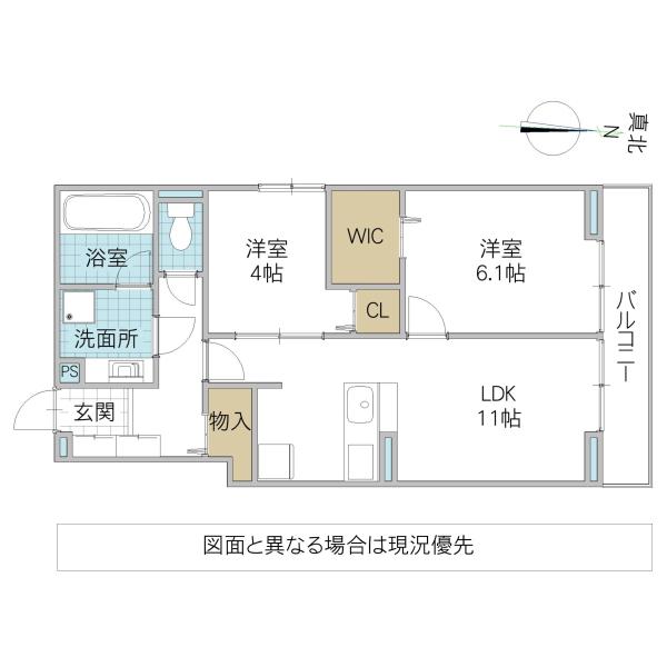 D-KUUTIO(2LDK/2階)の間取り写真
