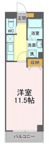 オラシオン南町(1K/7階)の間取り写真