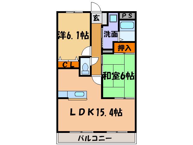 フィネス藍住(2LDK/5階)の間取り写真
