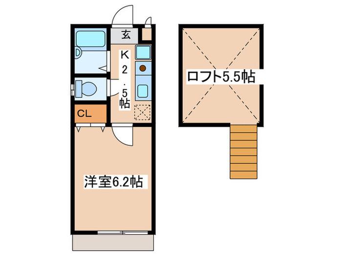 ビラ510 NO.5(1K/1階)の間取り写真