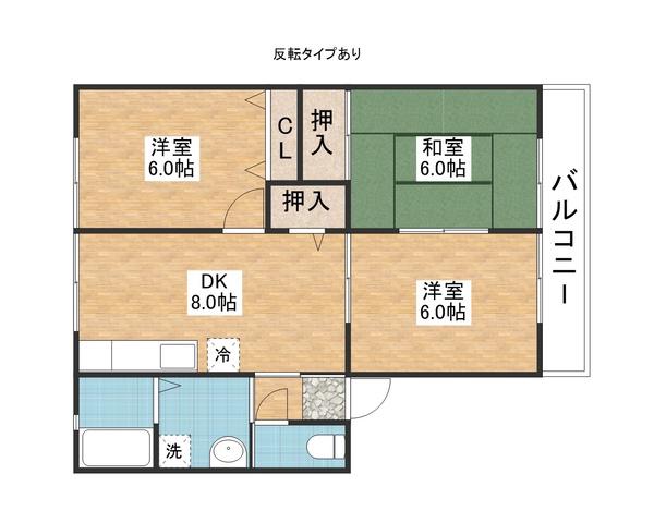 コーポウムザ(3DK/2階)の間取り写真