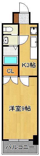 カーザミア(1K/5階)の間取り写真