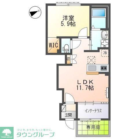 ルミナス(1LDK/1階)の間取り写真