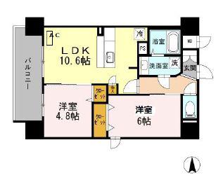 プライムコート(2LDK/8階)の間取り写真