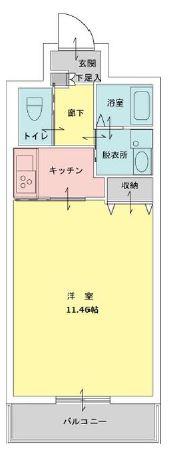 第1つきみビル(1K/3階)の間取り写真