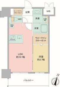 LOUIS RESIDENCE弁天町(1LDK/7階)の間取り写真