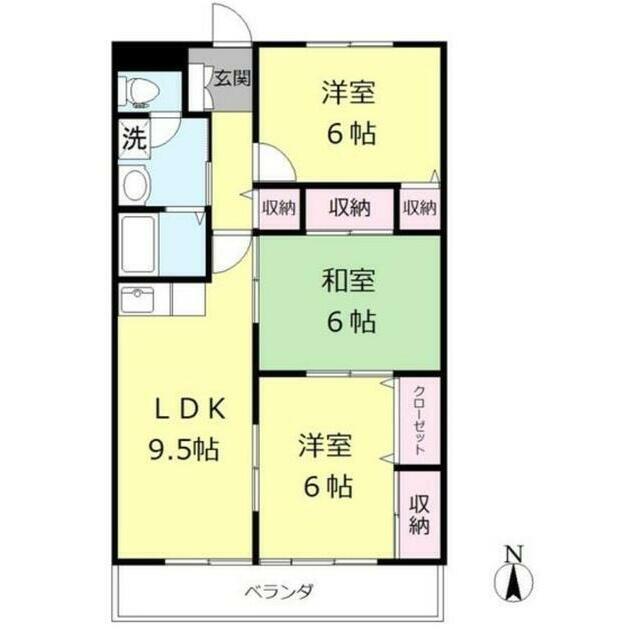 ファミリーピア越谷(3LDK/1階)の間取り写真