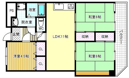 HOUSE車じ(3LDK/2階)の間取り写真