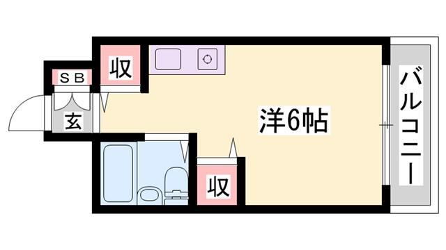 フォレスト明石(ワンルーム/3階)の間取り写真