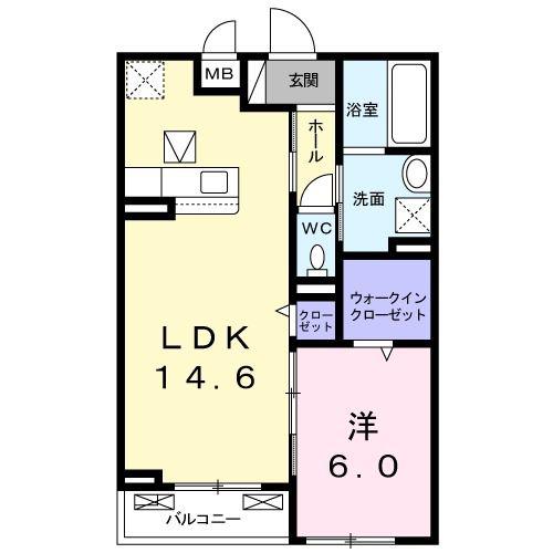 サニーレジデンスIII(1LDK/1階)の間取り写真