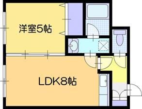 ビックモロ(1LDK/4階)の間取り写真