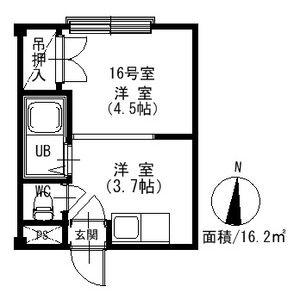 ロイヤルパーク8・12(1DK/3階)の間取り写真