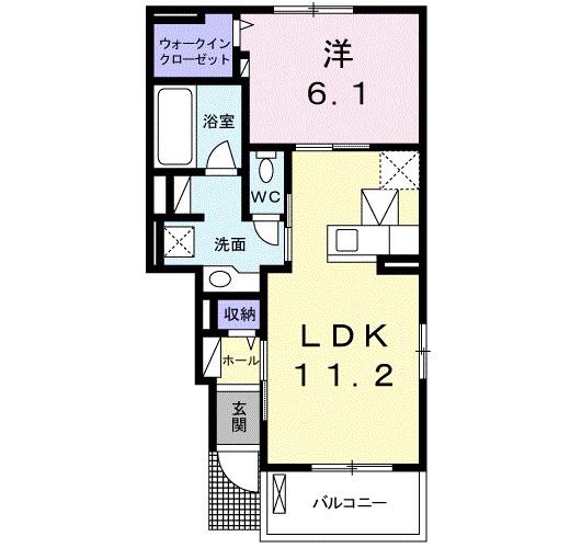 MGM.V(1LDK/1階)の間取り写真