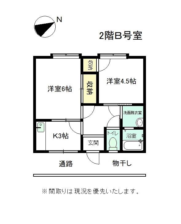 曙マンション(2K/2階)の間取り写真
