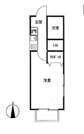 ミレニアム富町(1K/2階)の間取り写真