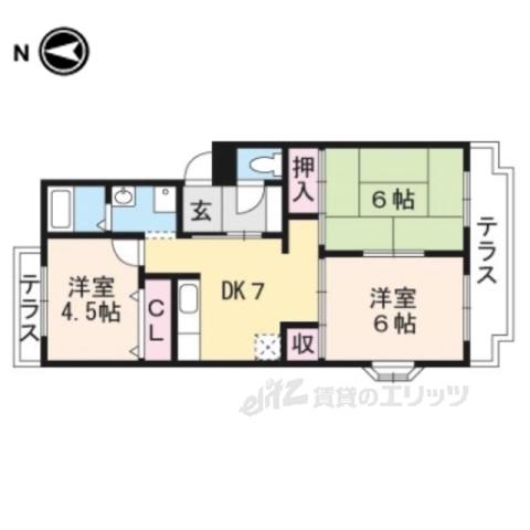 イワタニガーデンハイツ(3DK/2階)の間取り写真