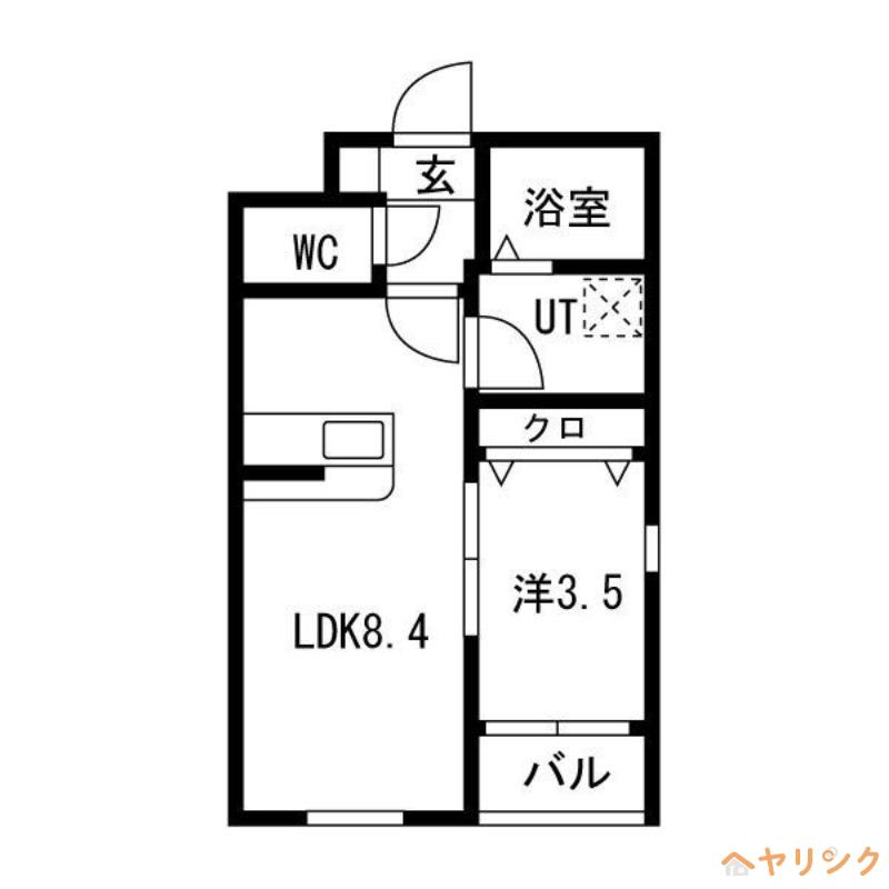 WANSTERRACE長久手(1LDK/1階)の間取り写真