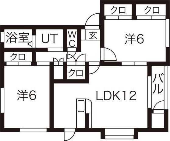 エスぺランスB(2LDK/1階)の間取り写真