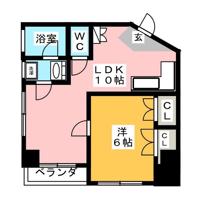 ピレーネ西日暮里(1LDK/9階)の間取り写真