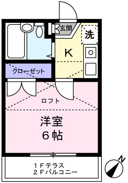アークス(1K/2階)の間取り写真