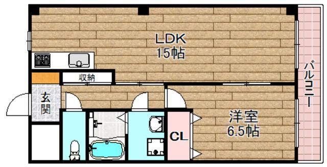 ブロッサム氷室(1LDK/2階)の間取り写真