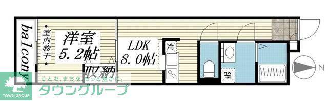 ヴェルデ東久留米(1LDK/3階)の間取り写真