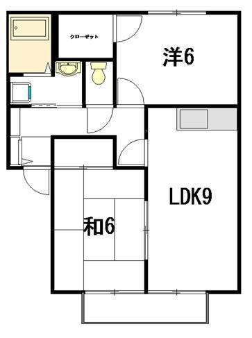 サンフィル高橋B(2LDK/1階)の間取り写真
