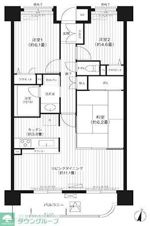 ロイヤルヒルズ東戸塚(3LDK/5階)の間取り写真