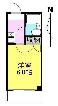 アベイユ福岡町パートII(1K/4階)の間取り写真