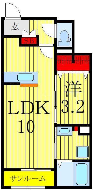 ペルル・ジェモー(1LDK/1階)の間取り写真
