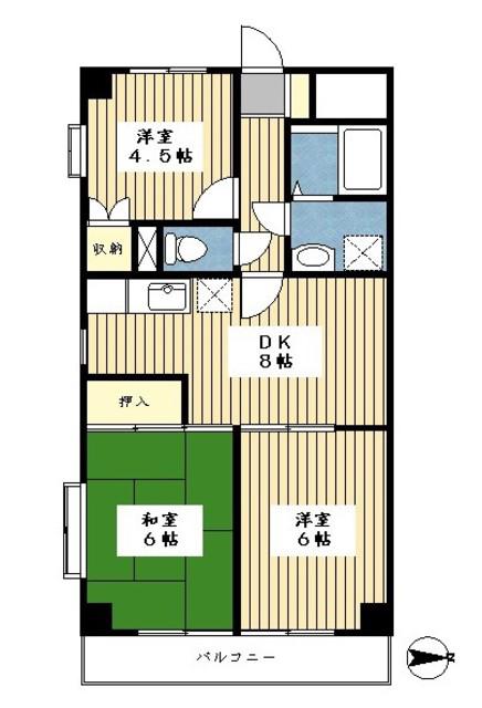 カサヴェール(3DK/3階)の間取り写真