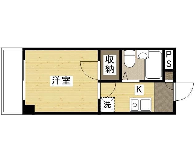 リバティ丸之内(1K/1階)の間取り写真