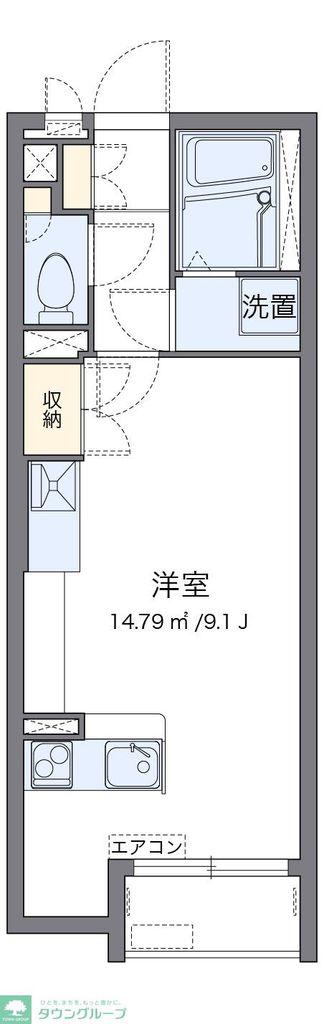 ミランダクレア(ワンルーム/2階)の間取り写真