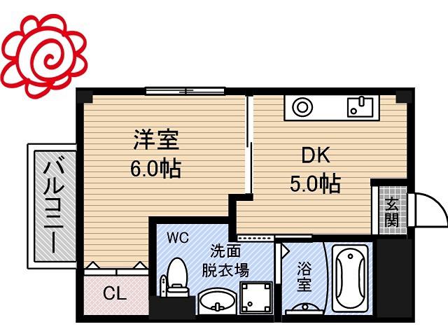 第8美和マンション(1DK/2階)の間取り写真