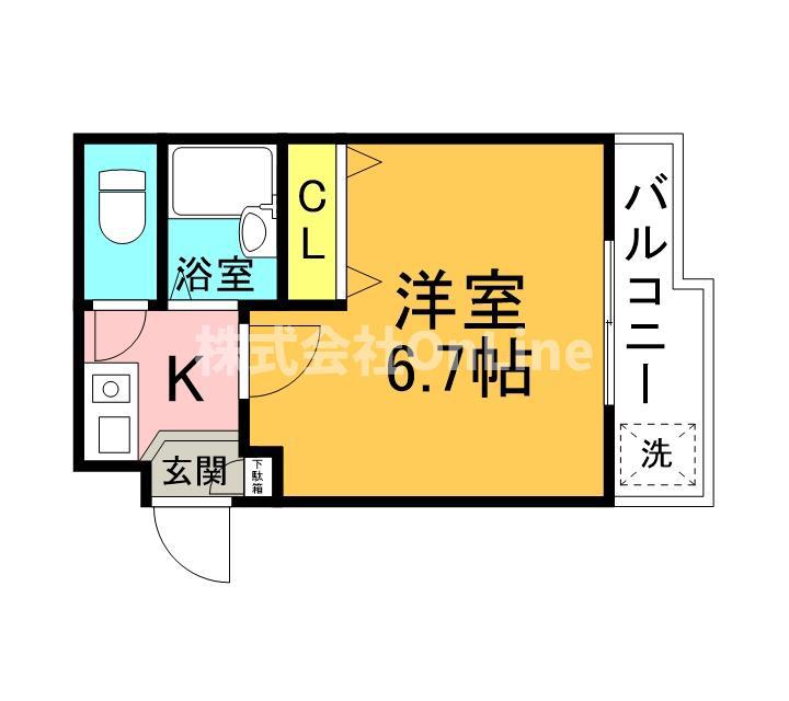 タナカハイツ(1K/2階)の間取り写真