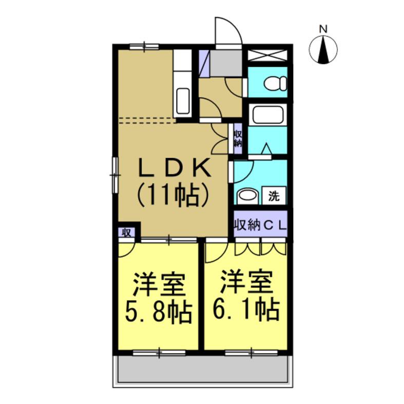 サンフォレスト星崎II(2LDK/1階)の間取り写真