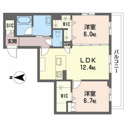GRAND LE BOIS(2LDK/4階)の間取り写真
