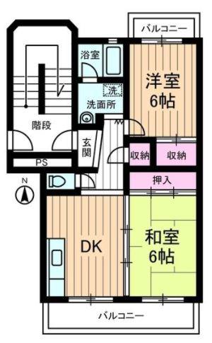 クレール18(2DK/1階)の間取り写真
