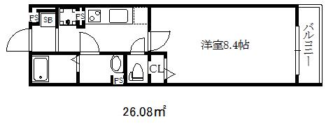 リブリ・芦原通(1K/3階)の間取り写真