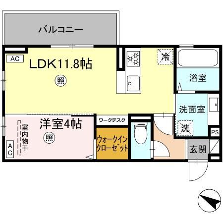 エトワール久保田(1LDK/2階)の間取り写真