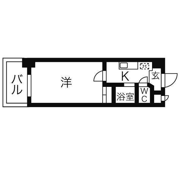 浅井ビル(1K/3階)の間取り写真