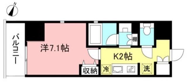 プライムメゾン初台(1K/11階)の間取り写真